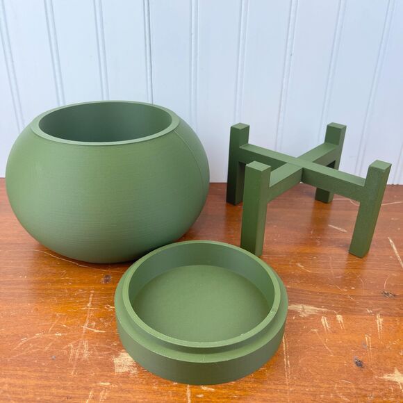 Rono Simple Indoor Planter w/ Drainage Hole and Drip Tray, houseplant - Picture 8 of 10